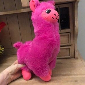 Goffa Hot Pink Llama Alpaca Plush Stuffed Animal 14”